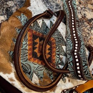 MYRA BAG Azure Patterned Leather Purse